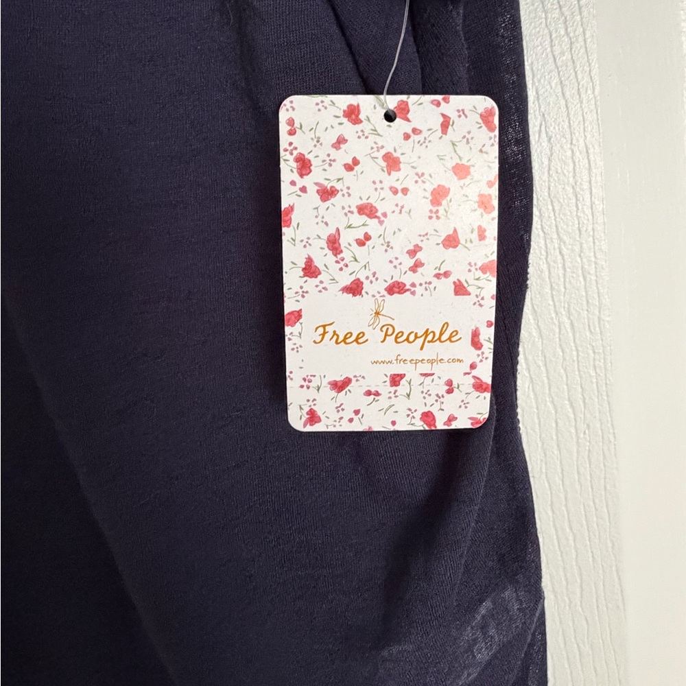 Free People Navy Short Sleeve Tee - Picture 3 of 9